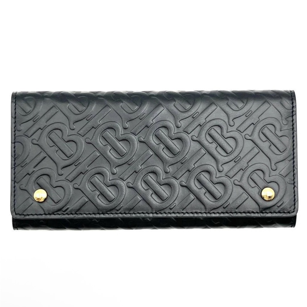 Burberry Black Embossed Leather Wallet